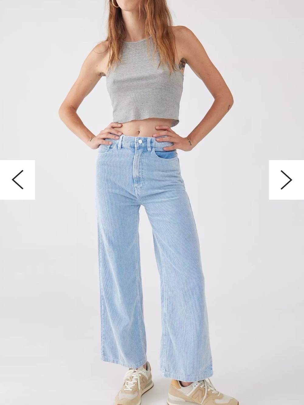 BDG Urban Outfitters High & Wide Corduroy Pants Blue Size 26 NWT